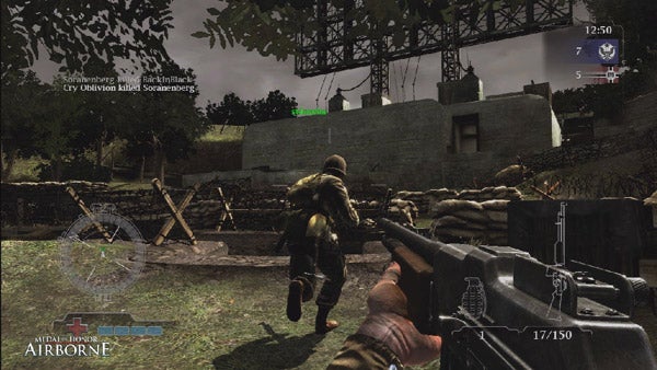 Screenshot of gameplay from Medal of Honor: Airborne video game.