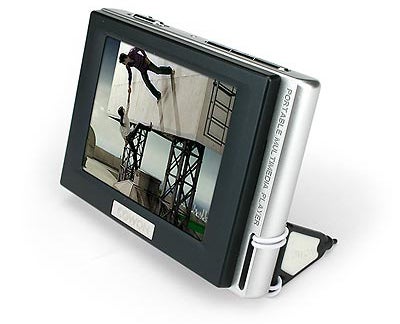 Cowon D2 DMB media player displaying video on screen