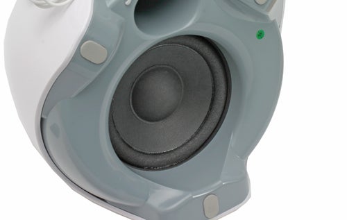 Close-up of TwinMOS BooM System 2.1 Speaker woofer.
