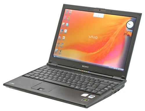Sony VAIO VGN-SZ61VN laptop open with desktop visible.