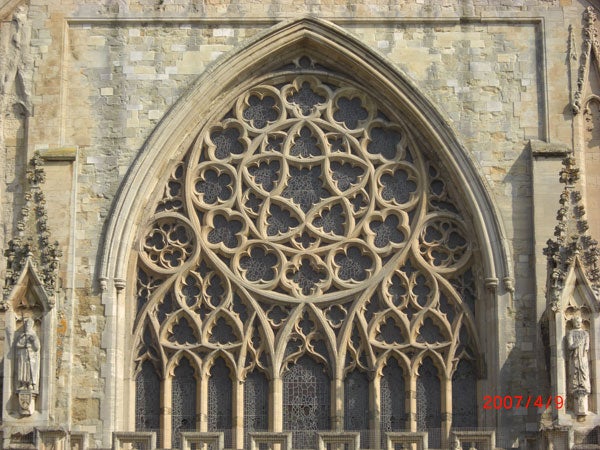 Ornate gothic window architecture captured by Casio Exilim camera.