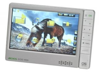 Archos 605 WiFi 30GB portable media player display and controls.