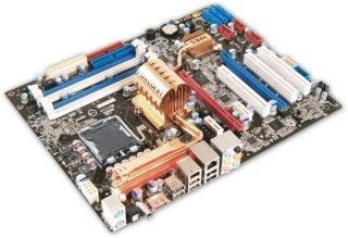 Foxconn Mars motherboard with heat sinks and expansion slots.