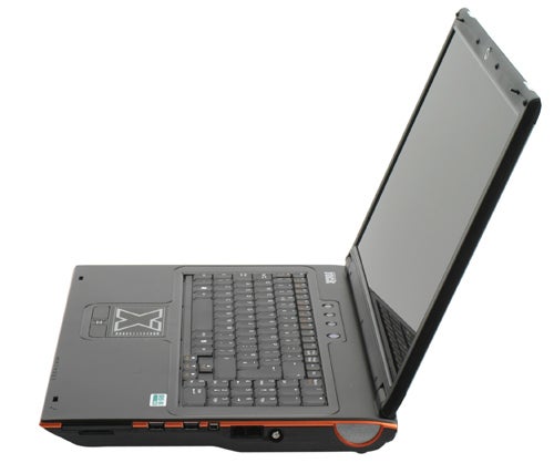 Rock Xtreme 770 gaming laptop with open lid.