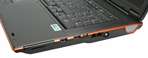 Rock Xtreme 770 laptop partial view showing keyboard and ports