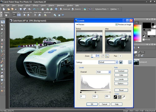 Screenshot of Corel Paint Shop Pro Photo X2 editing interface