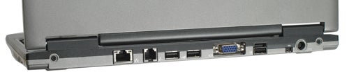 Side view of Dell Latitude D430 laptop showing ports.