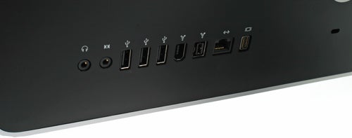 Back panel of an Apple iMac showing various ports.