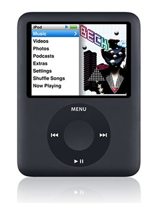Apple iPod nano 8GB 3rd generation on display screen.