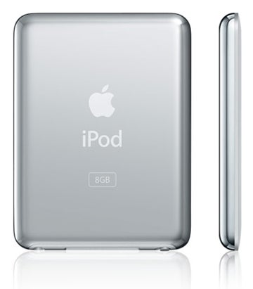 Apple iPod nano 8GB 3rd generation front and side view.