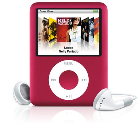 Apple iPod nano 8GB 3rd generation with earbuds.