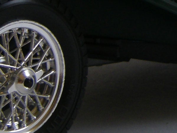 Close-up of a car's wheel and tire.
