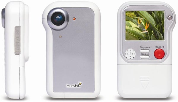 Three views of a Busbi digital video camera