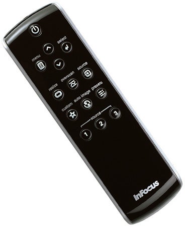 InFocus IN78 projector black remote control with buttons