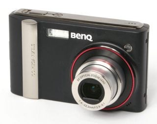 BenQ DC E1000 digital camera on white background.