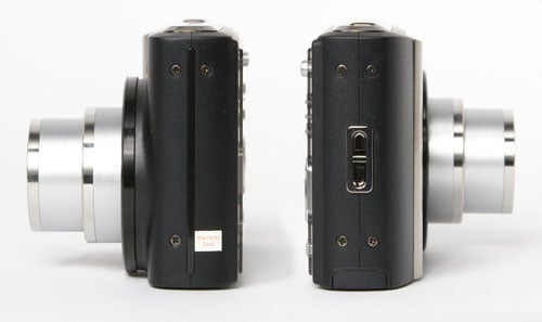 BenQ DC E1000 camera from two different side views.