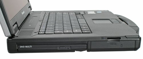 Panasonic ToughBook CF-52 laptop with DVD drive visible.