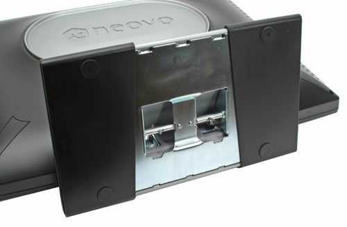 Close-up of AG Neovo E-W22 monitor's stand hinge.