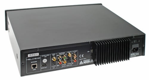 Helios X5000 Network Media Player rear connectivity ports.
