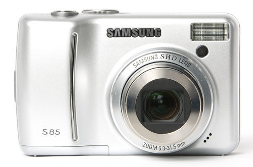 Samsung S85 digital camera on a white background.