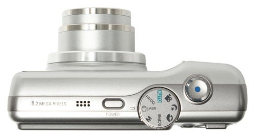Silver Samsung S85 camera with 8.2 megapixels label.