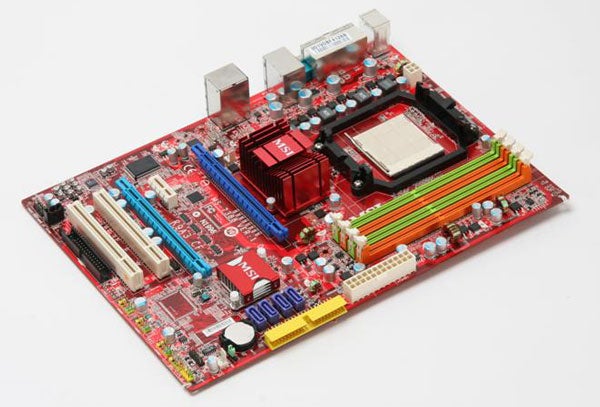 MSI K9A3 CF motherboard on a white background.