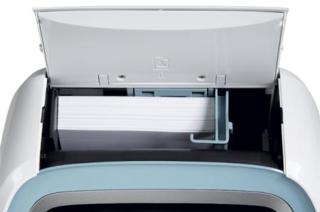 HP Photosmart A826 printer with open paper tray.
