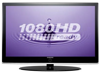 Samsung LE40M87BD 40-inch LCD TV displaying 1080HD ready screen.