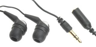 Koss KEB79 earphones with black ear tips and jack.