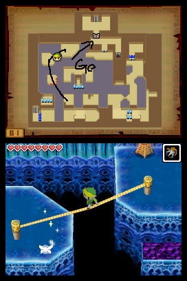 Screenshot of Phantom Hourglass gameplay on Nintendo DS.