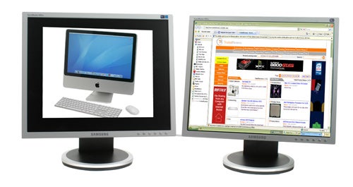 Samsung SyncMaster 940UX monitors displaying different content
