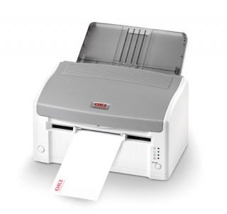OKI B2200 Personal LED Printer with printed sheet.