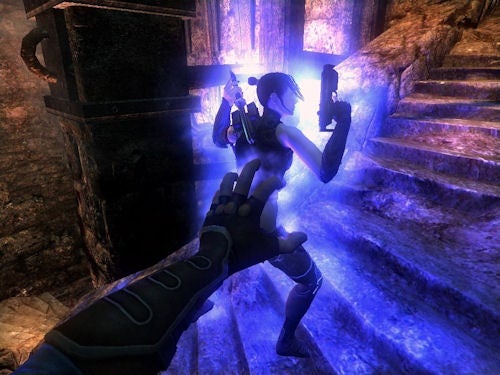 Screenshot of Clive Barker's Jericho gameplay with character.