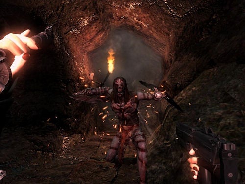 Screenshot of enemy encounter in Clive Barker's Jericho game.
