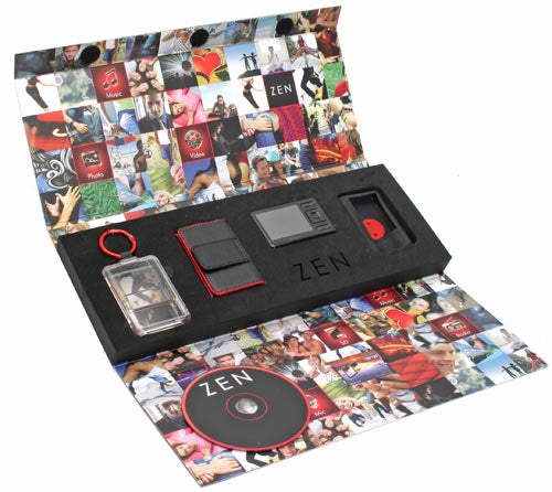 Creative Zen 4GB MP3 player packaging and accessories.