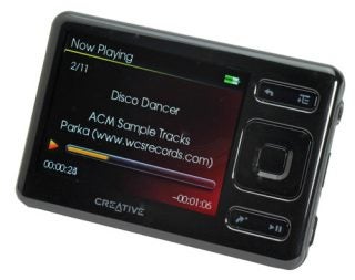 Creative Zen 4GB MP3 player displaying 