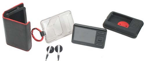 Creative Zen 4GB MP3 player with accessories.