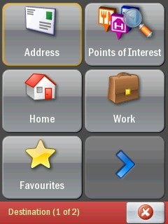 ALK CoPilot Live 7 navigation menu on a mobile screen.