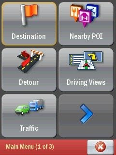 Screenshot of ALK CoPilot Live 7 navigation menu options.