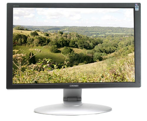 Chimei CMV 222H monitor displaying landscape image.