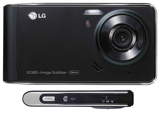 LG Viewty KU990 phone with camera lens and controls