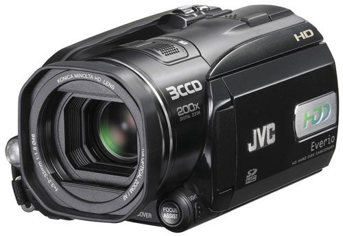 JVC Everio GZ-HD3EK HD camcorder with Konica Minolta lens.