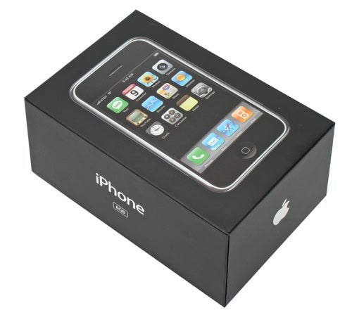 Apple iPhone in original packaging box.