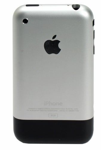 Back view of an Apple iPhone first generation.