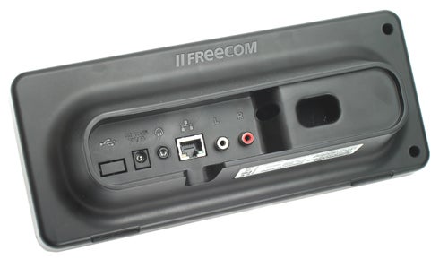 Back view of Freecom MusicPal Internet Radio showing ports and label.