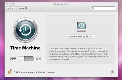Screenshot of Mac OS X Leopard's Time Machine feature.