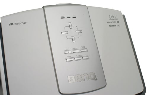 Close-up of BenQ W10000 projector's control panel.