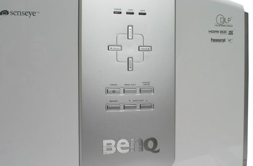 BenQ W10000 projector control panel detail.