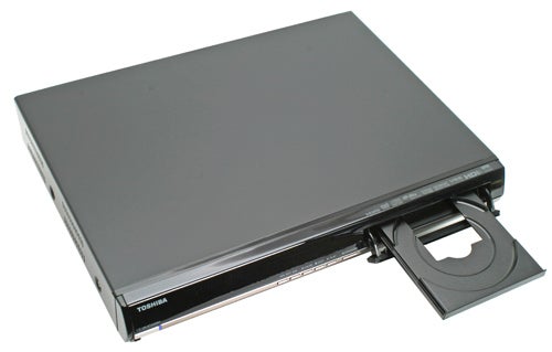 Toshiba HD-EP30 HD DVD player with open disc tray.