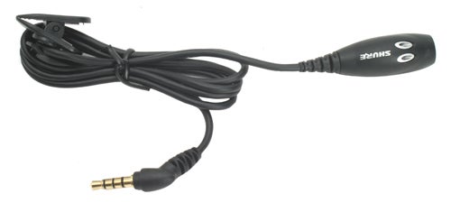 Shure mobile phone adapter cable with 3.5mm audio plug.